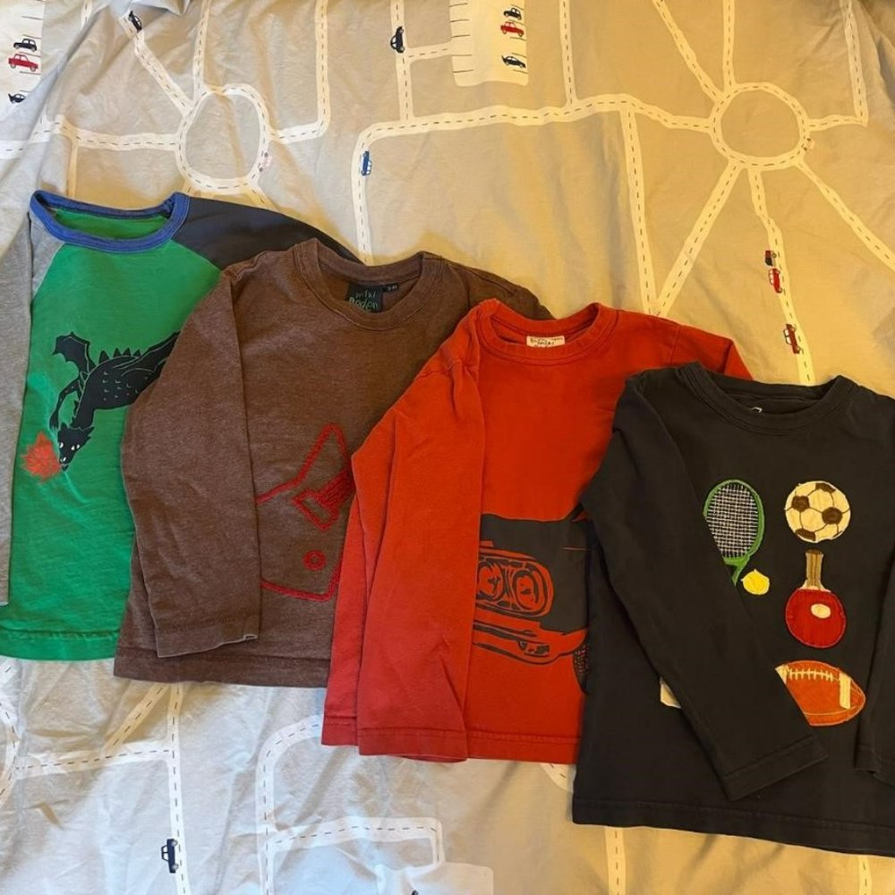 Mini Boden, Set of 4 Long Sleeve Tees, 3-4 Yrs